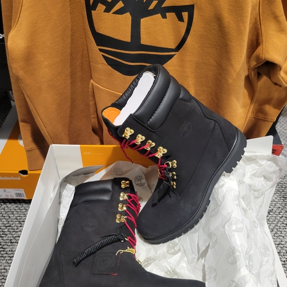 Mens Timberland Premium 40 Below Winter Extreme Boots Black Nubuck Leather - Picture 2 of 6